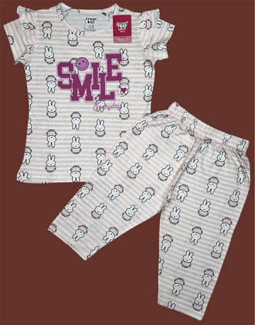 LIGHT PINK SMILE CAPRI SET