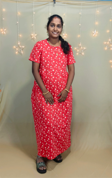 Dark Orange with floral Non feeding Maxi