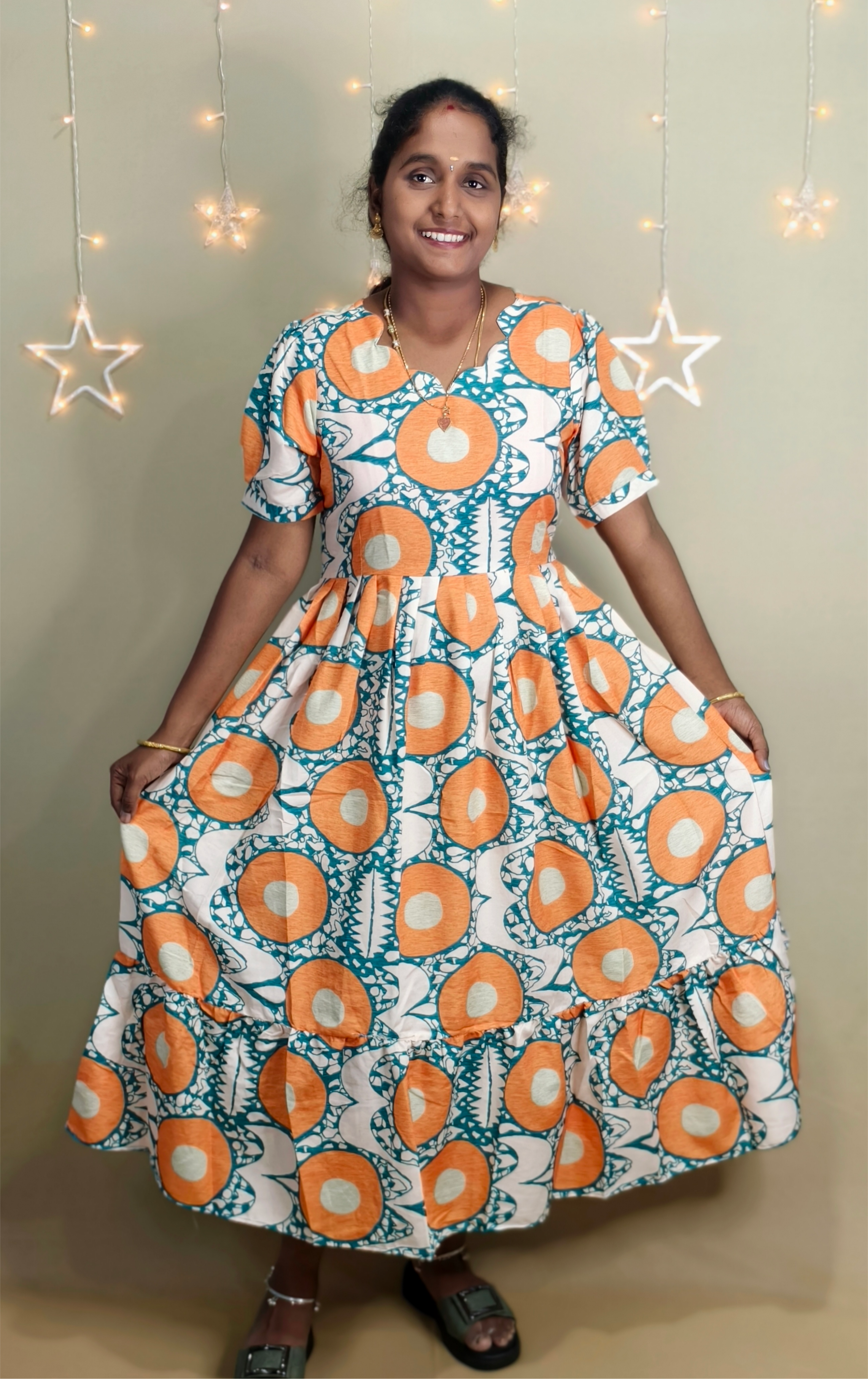 Orange cotton maxi non feeding