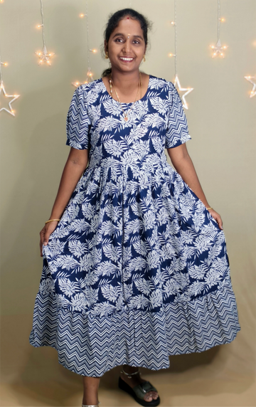 Dark navy cotton non feeding maxi