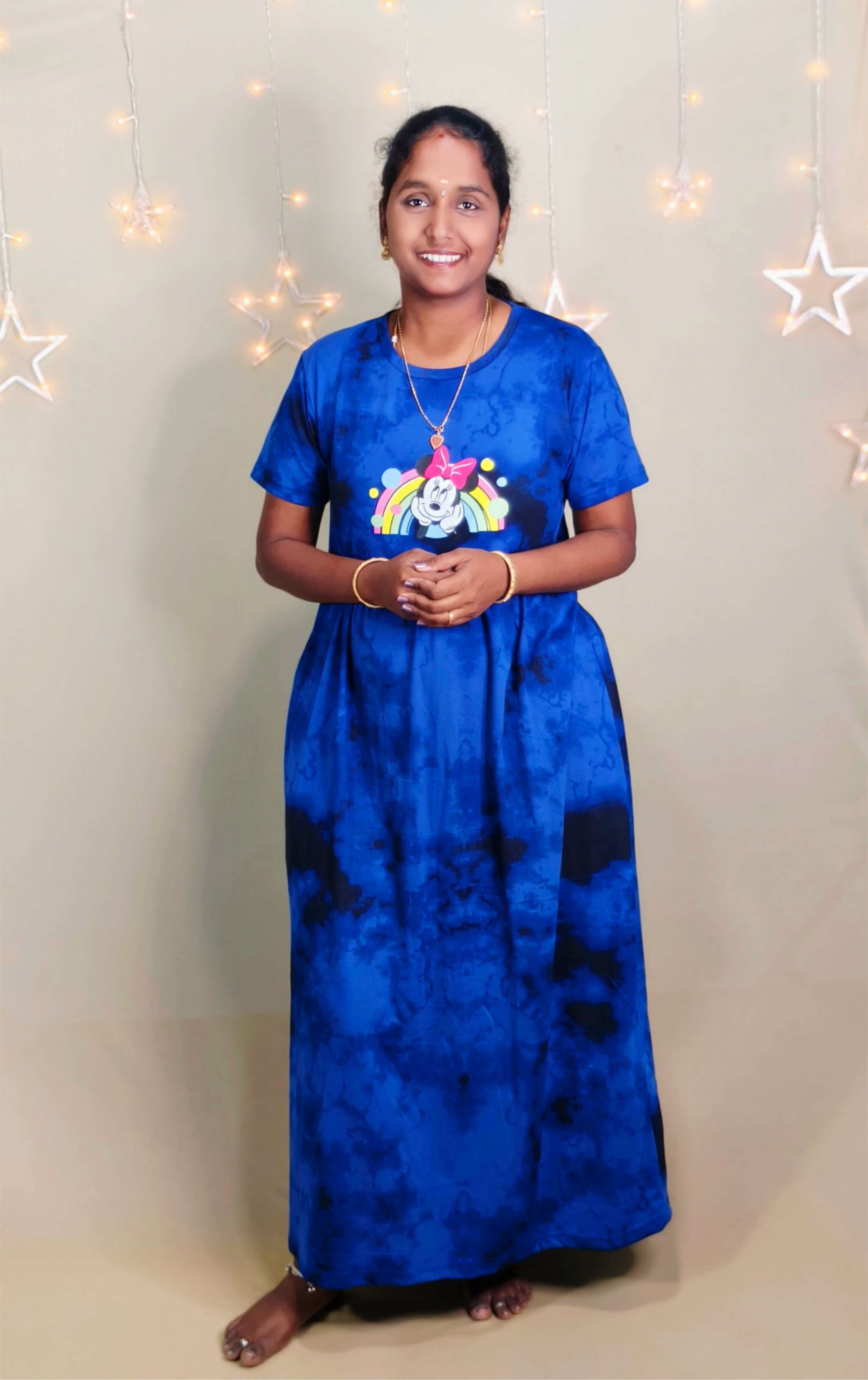 Dark navy chest print/Dye and Tie