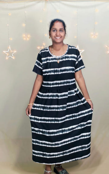 ANKLE  LENGTH  BLACK  ZIPLESS FEEDING MAXI