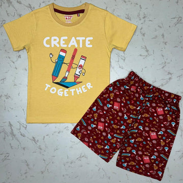 Yellow tshirts short set
