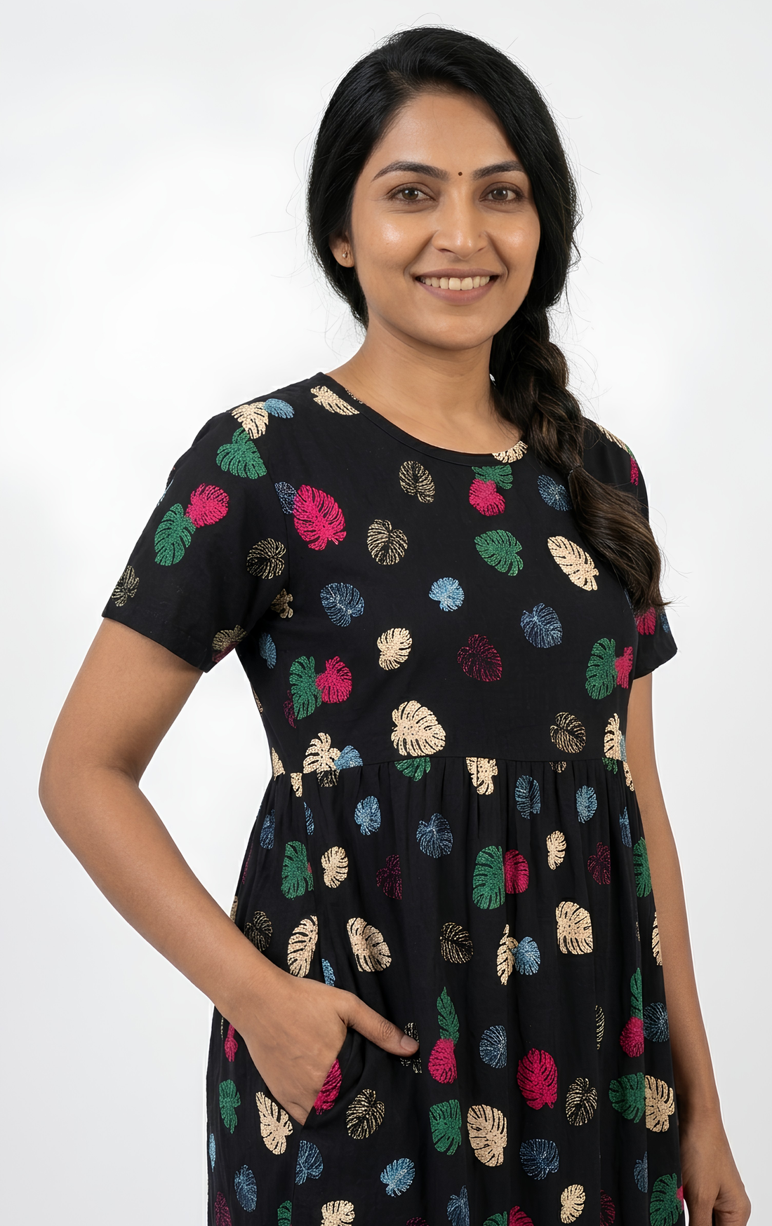 Black flower print Non feeding maxi