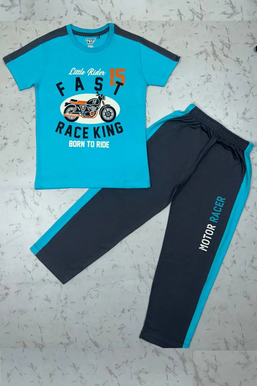 Turquoise Blue Full Pant Set