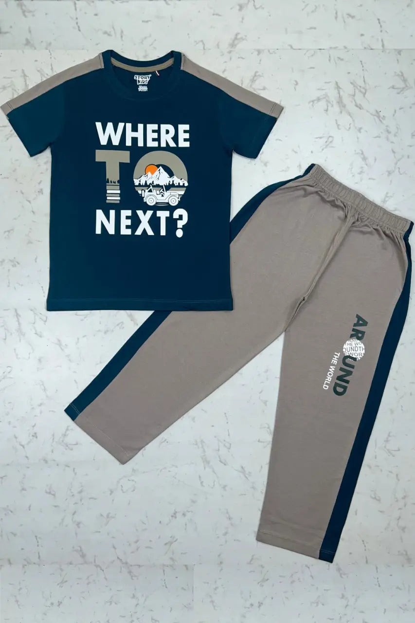 Navy Blue With Grey