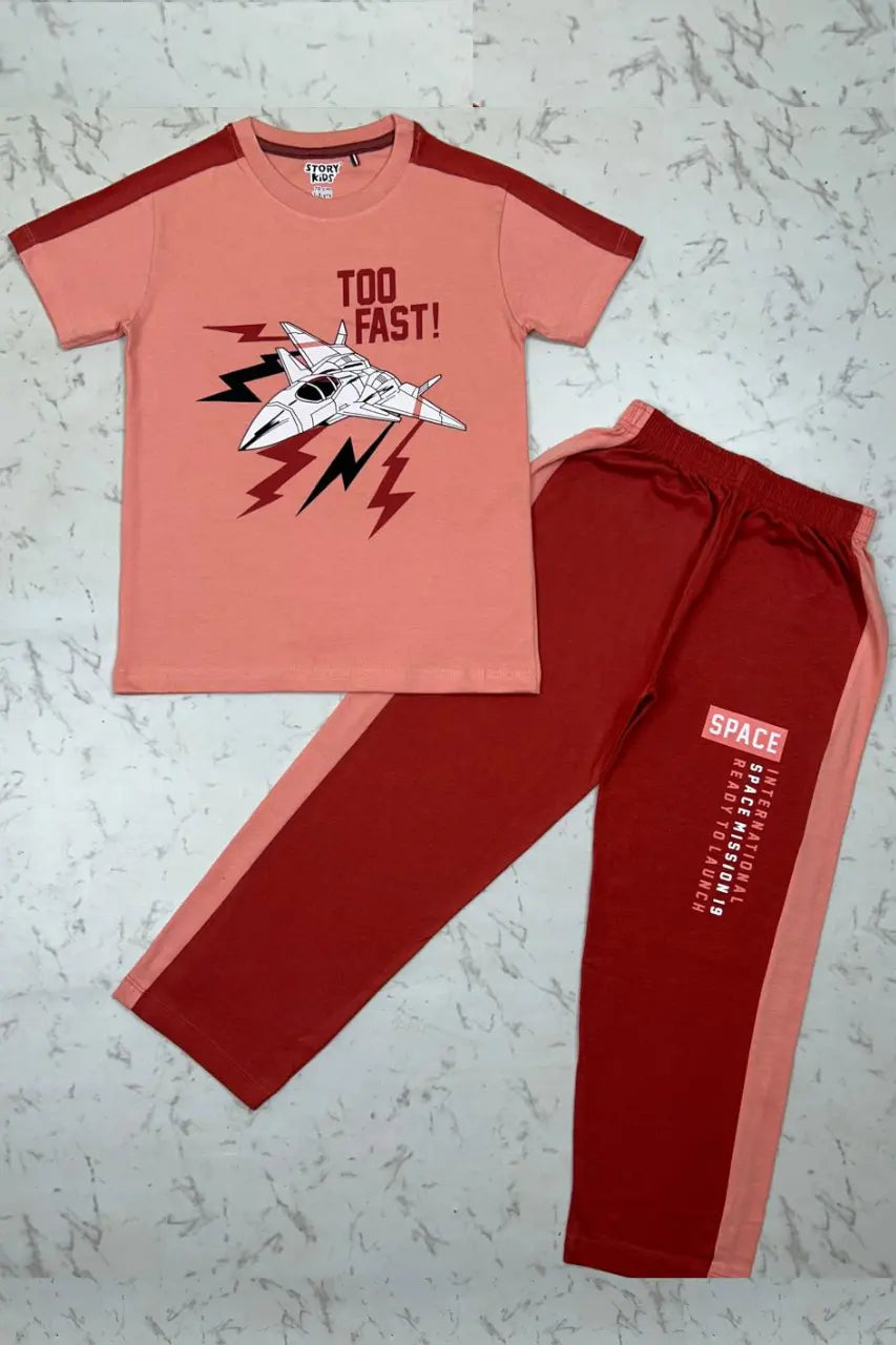 Bright Orange Red Full Pant Set