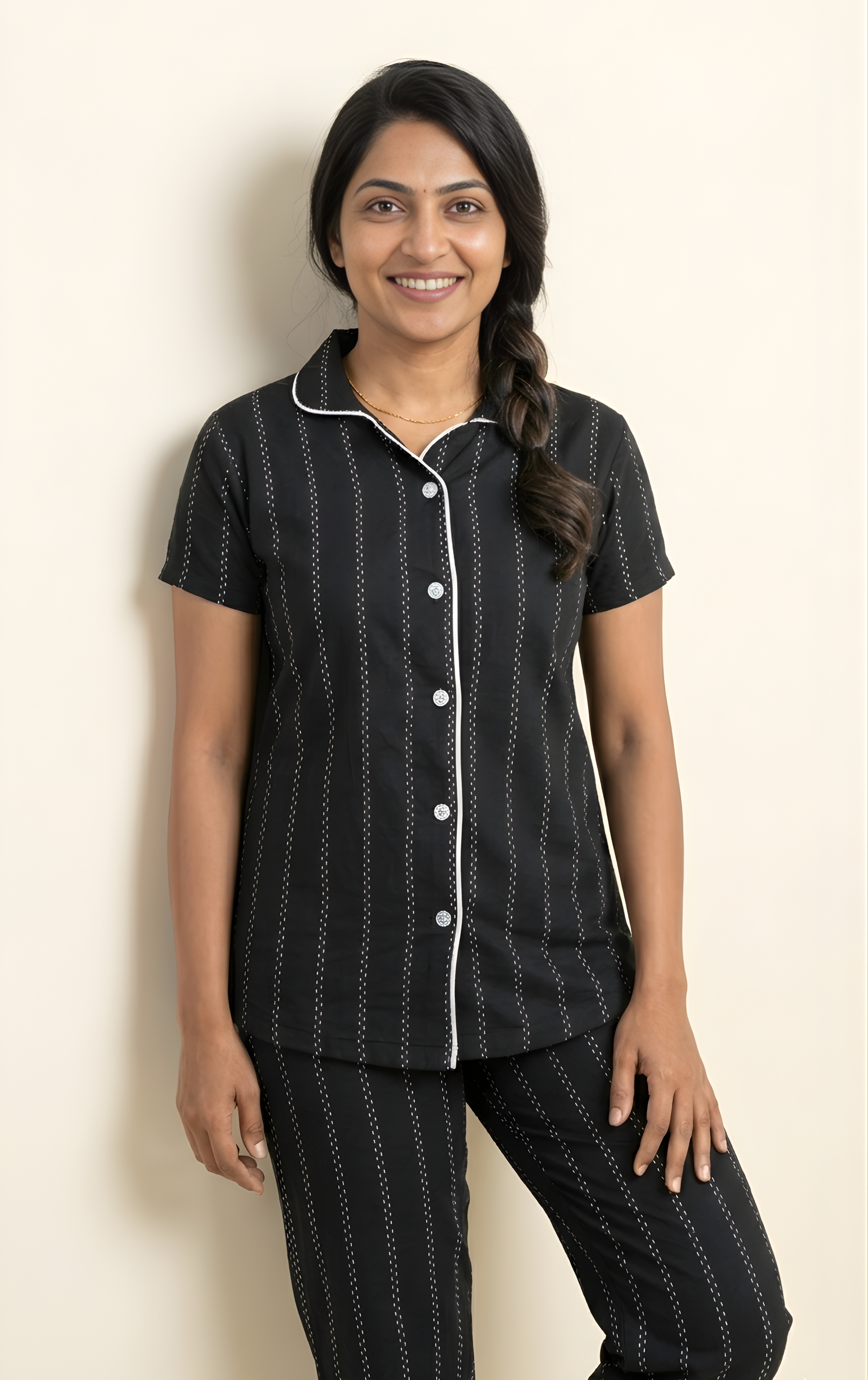 Black Color Women Night suit