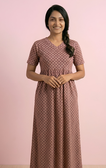 Lite Brown V neck Non feeding maxi