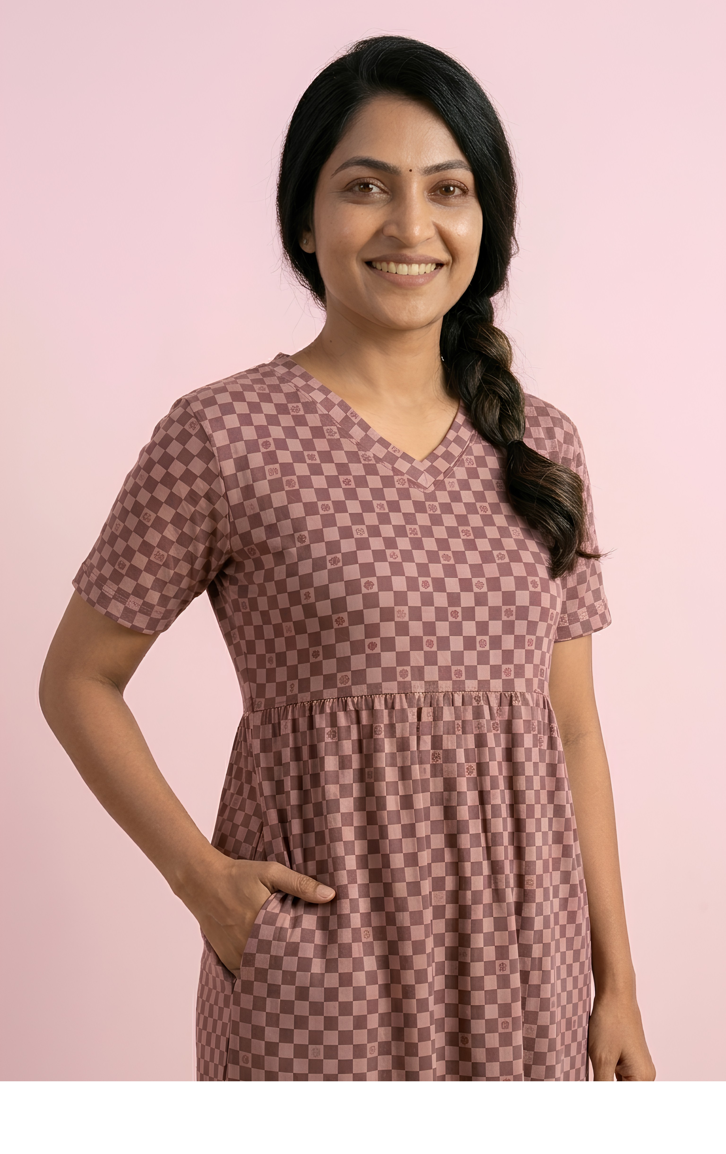 Lite Brown V neck Non feeding maxi
