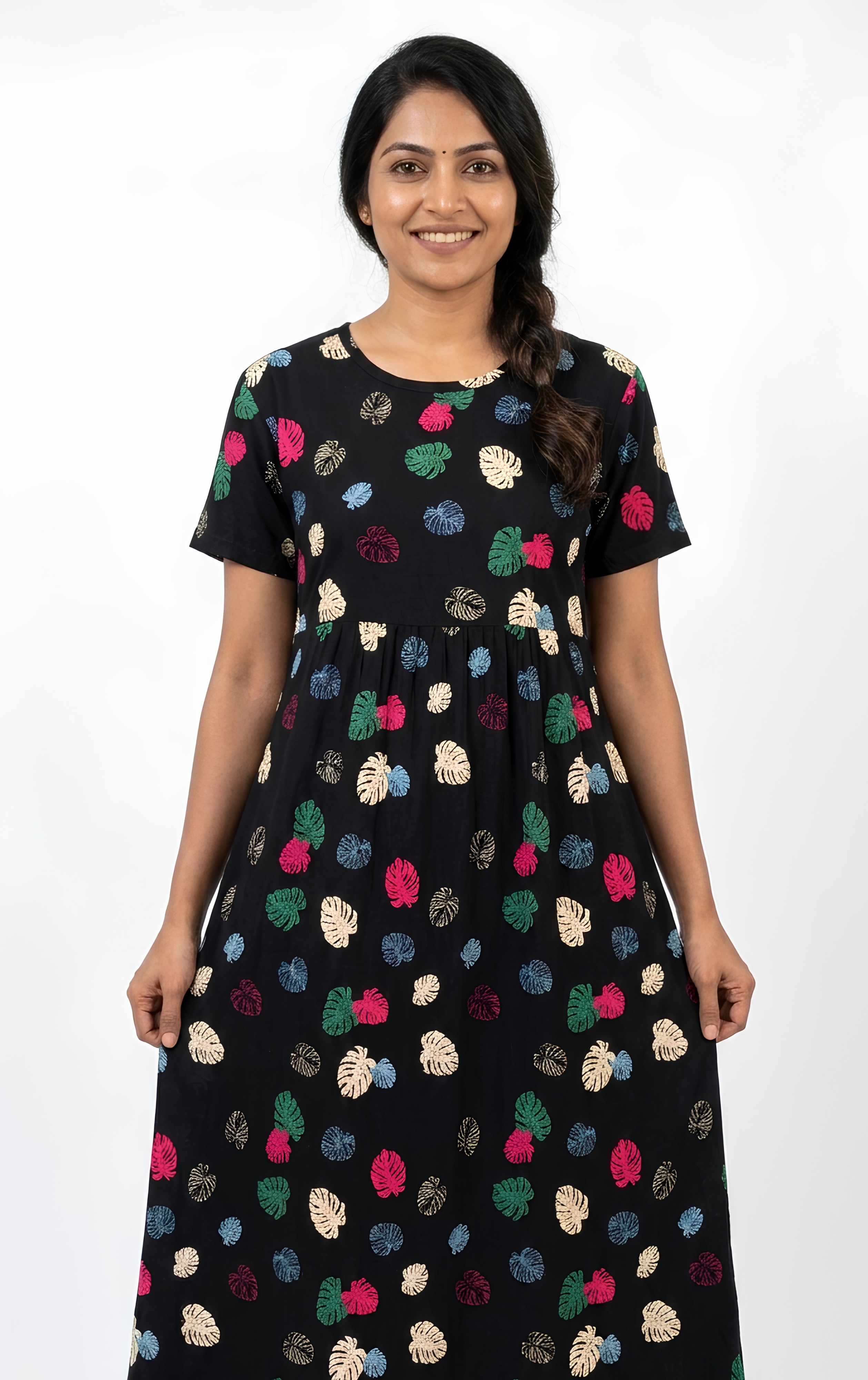 Black flower print Non feeding maxi