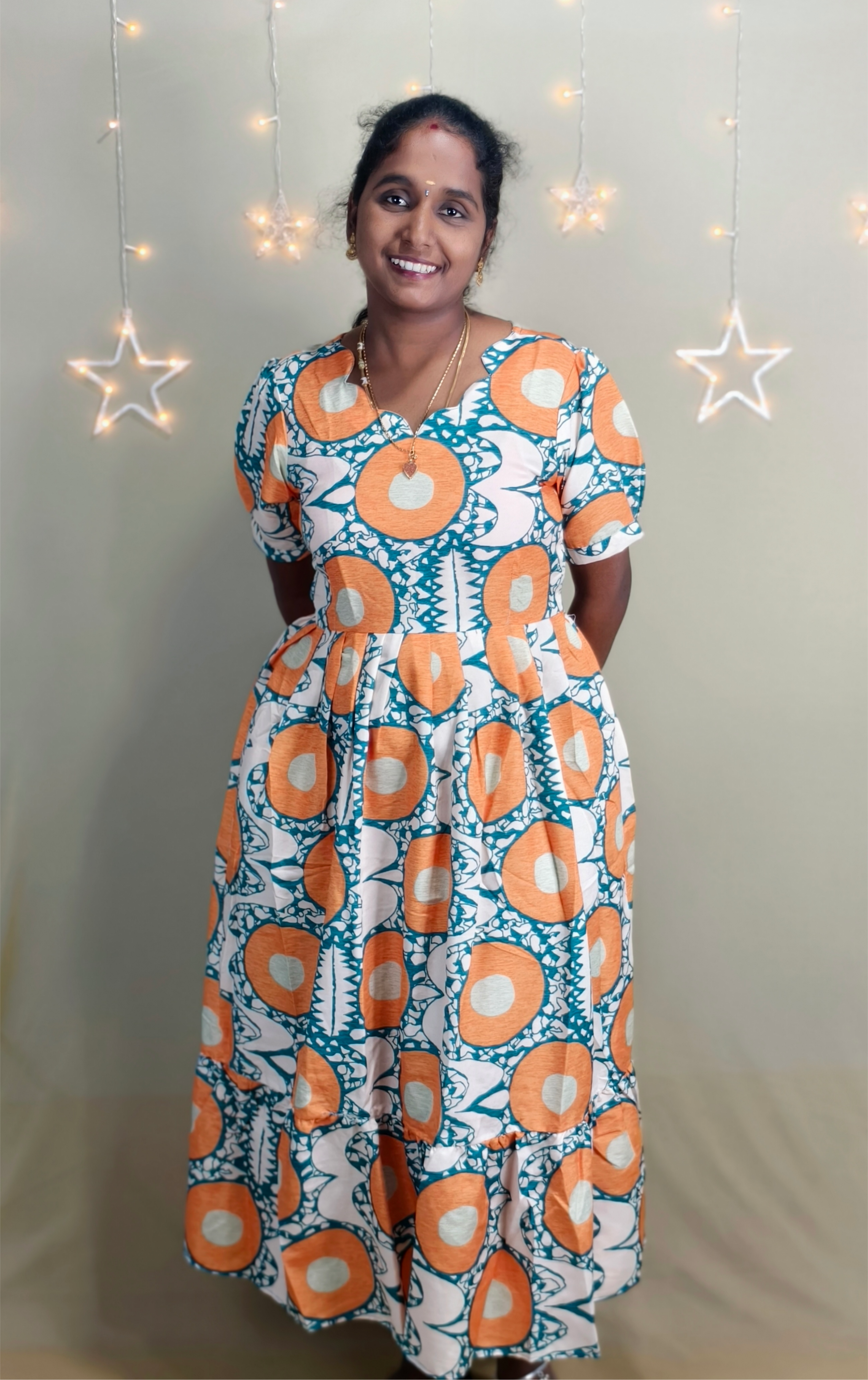 Orange cotton maxi non feeding