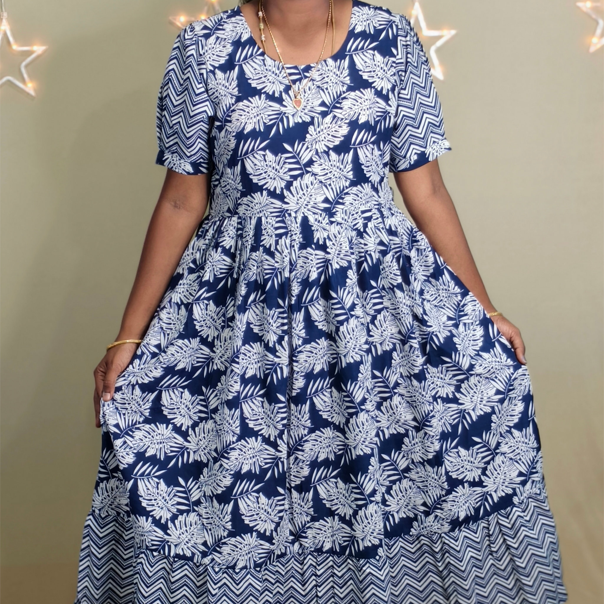 Dark navy cotton non feeding maxi