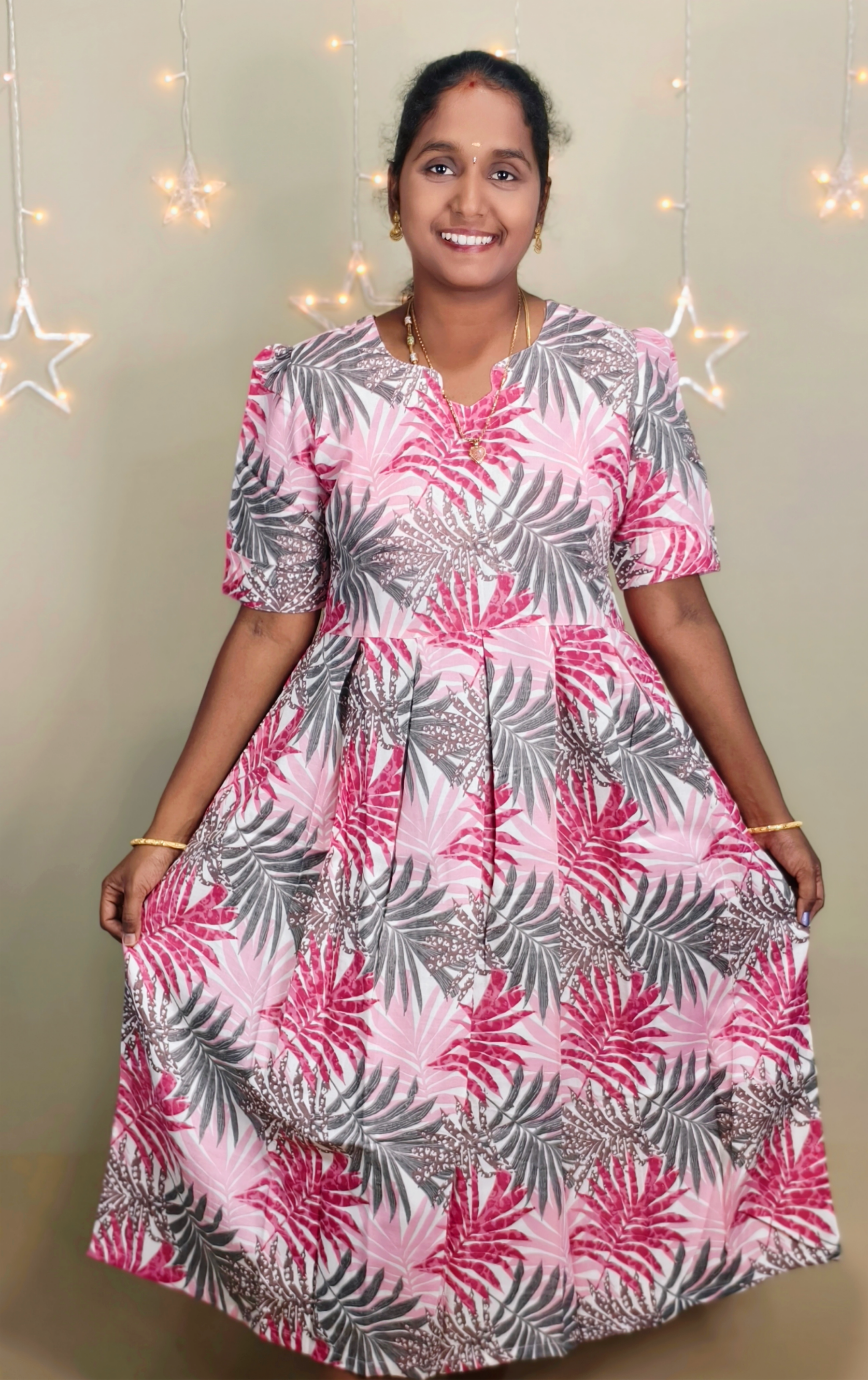 PINK MAXI KURTI TYPE