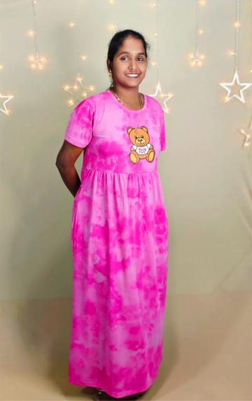 Pink chest print /Dye and Tie