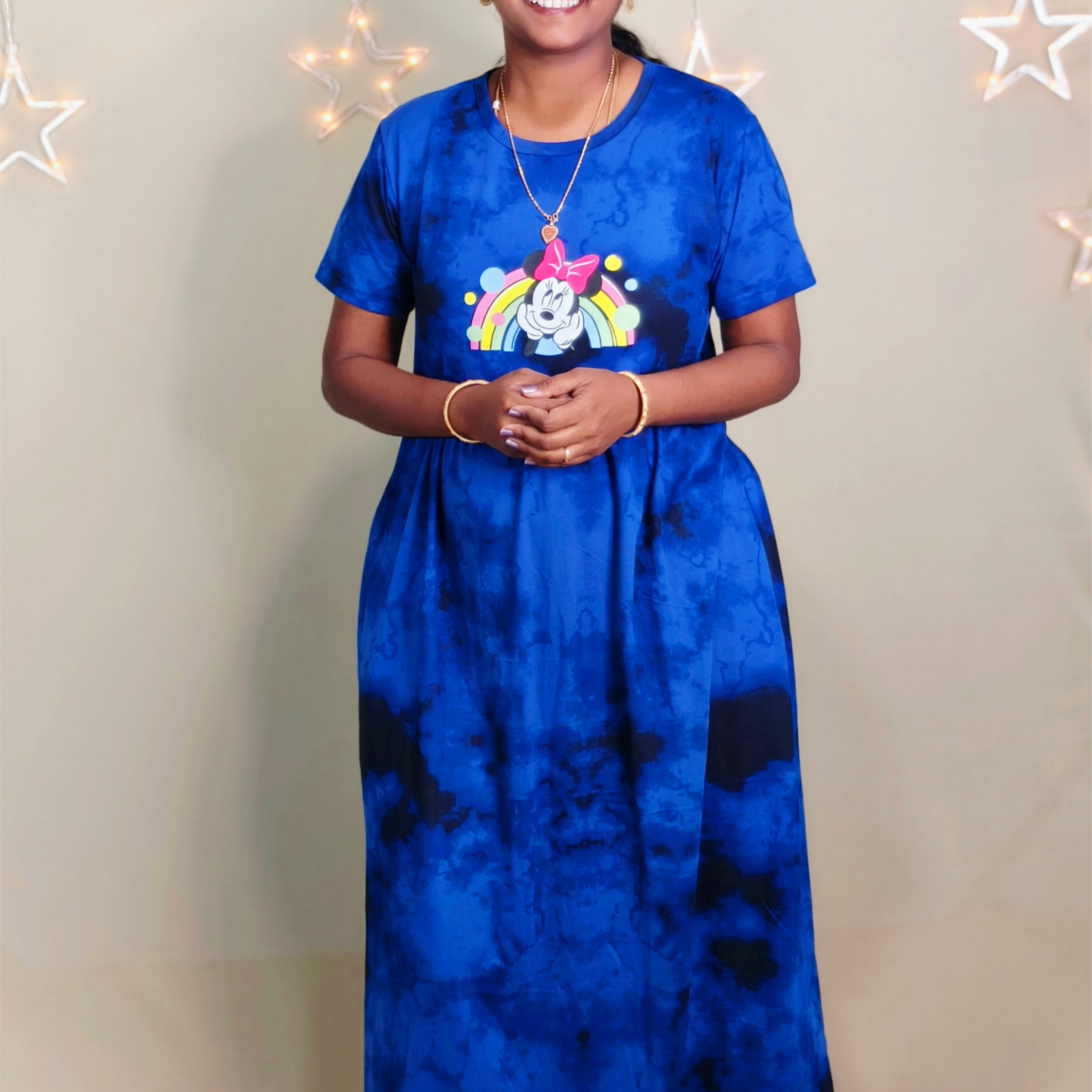 Dark navy chest print/Dye and Tie