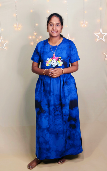 Dark navy chest print/Dye and Tie