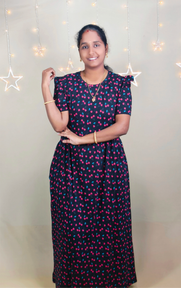 BLACK  PRINTED ZIPLESS FEEDING