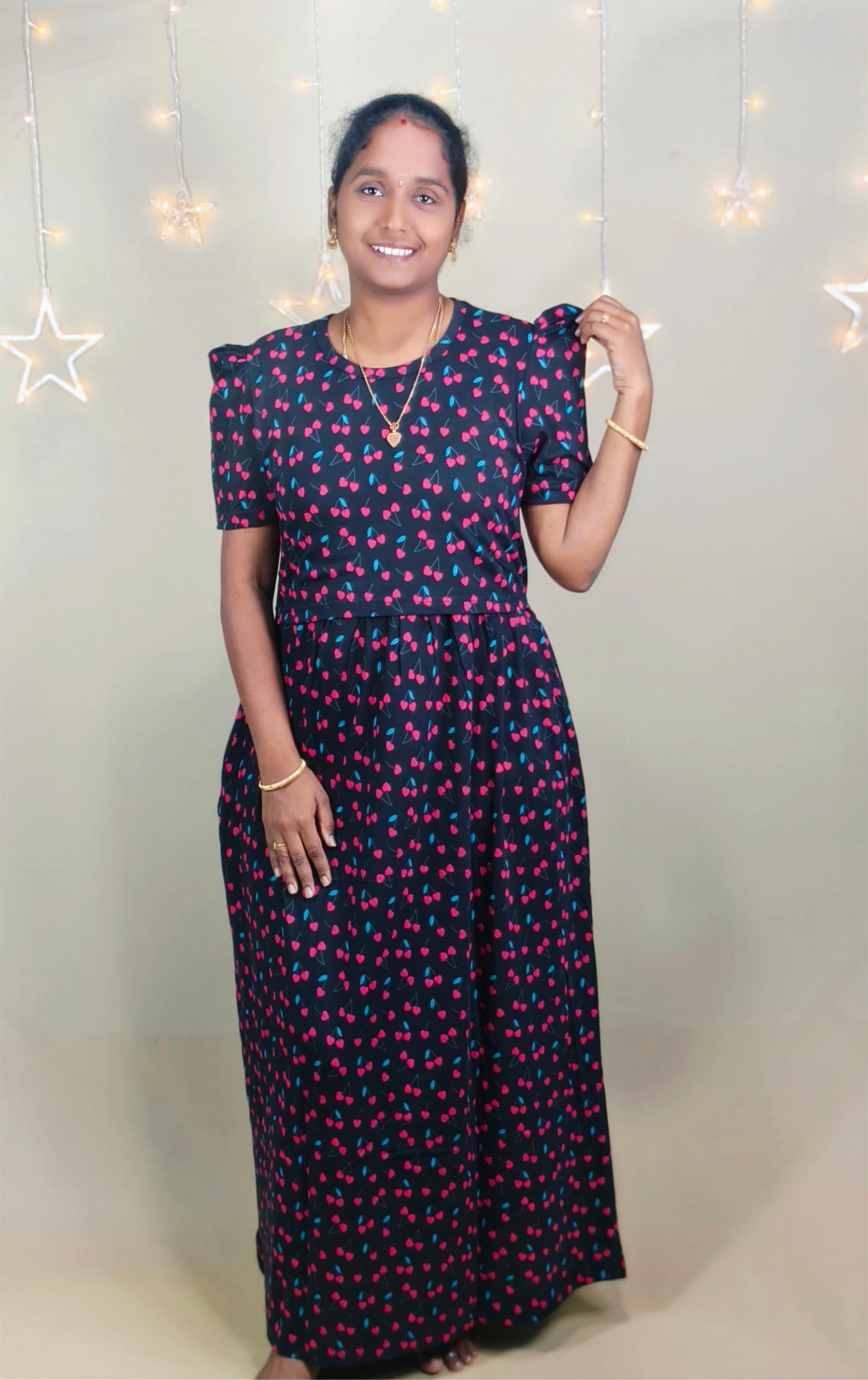 BLACK  PRINTED ZIPLESS FEEDING