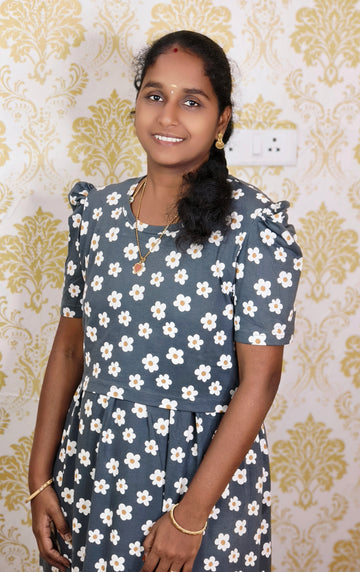 GREY FLOWER PRINT ZIPLESS FEEDING MAXI