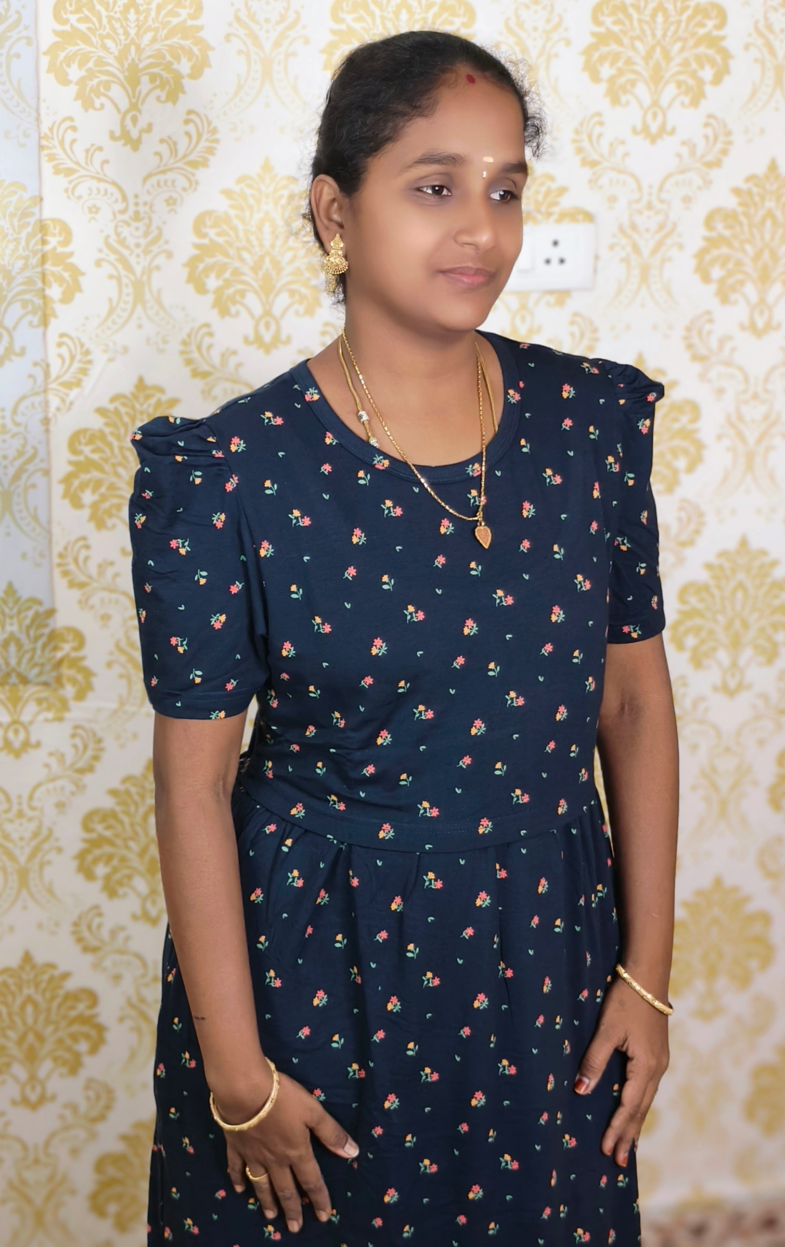 DARK NAVY  PRINT  ZIPLESS FEEDING MAXI