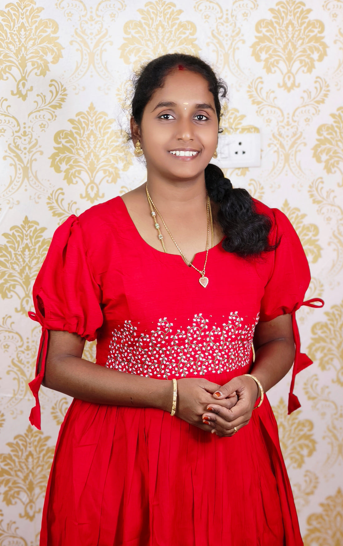 RED COTTON MAXI ( WITH FULL LINING)