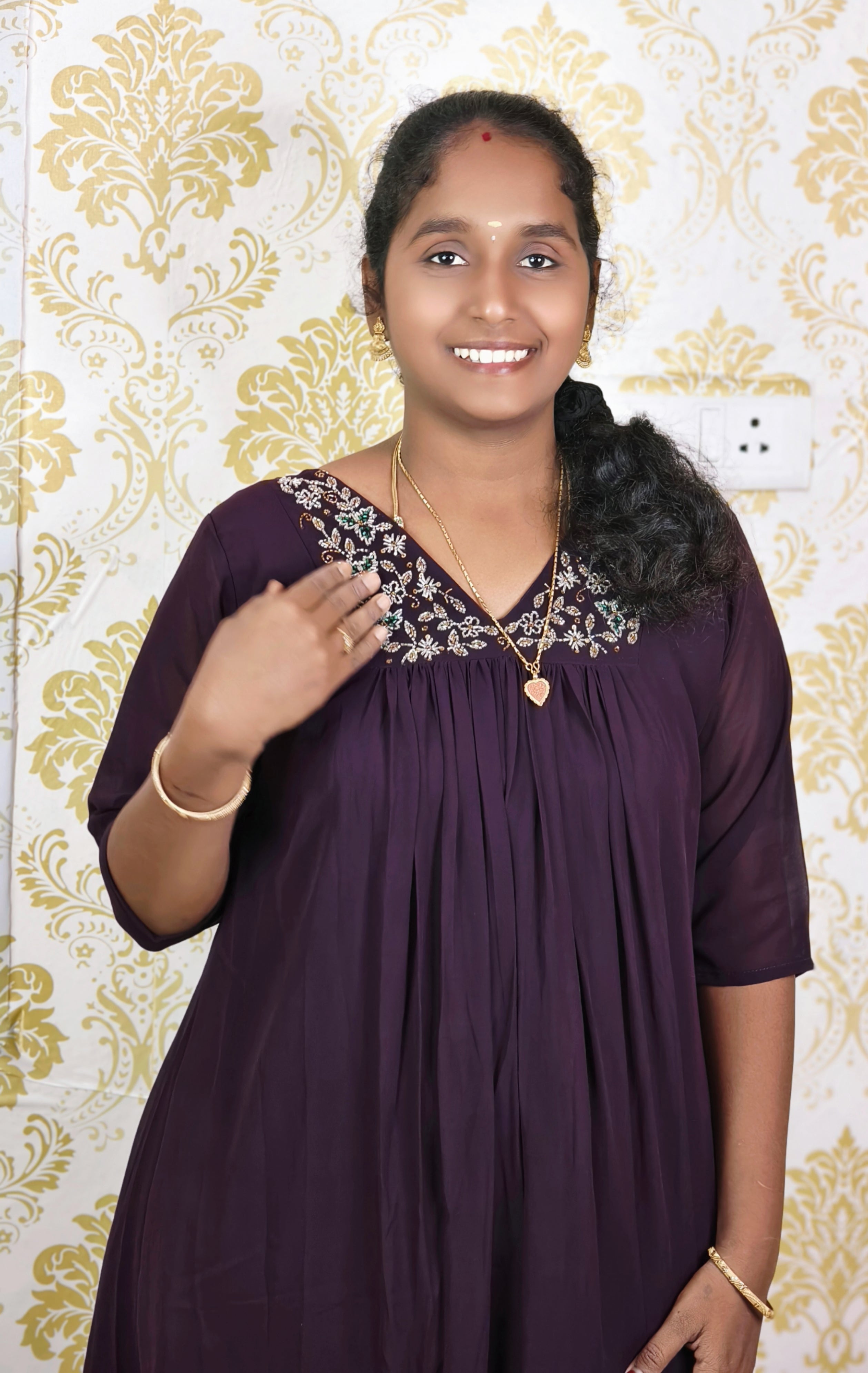 DARK PURPLE  ANARKALI GEORGETTE KURITS