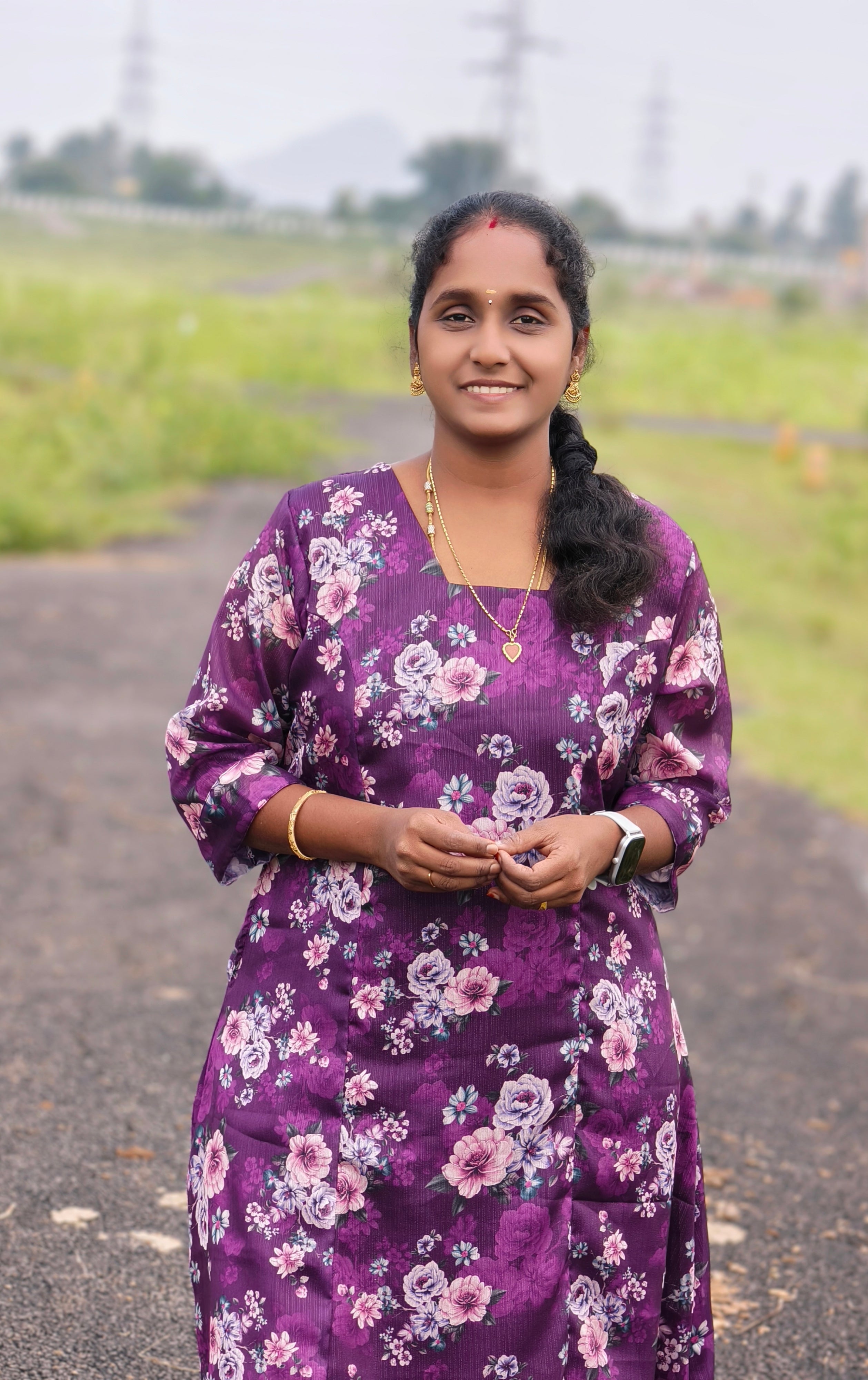 Wine (purple) organza  aline kurti