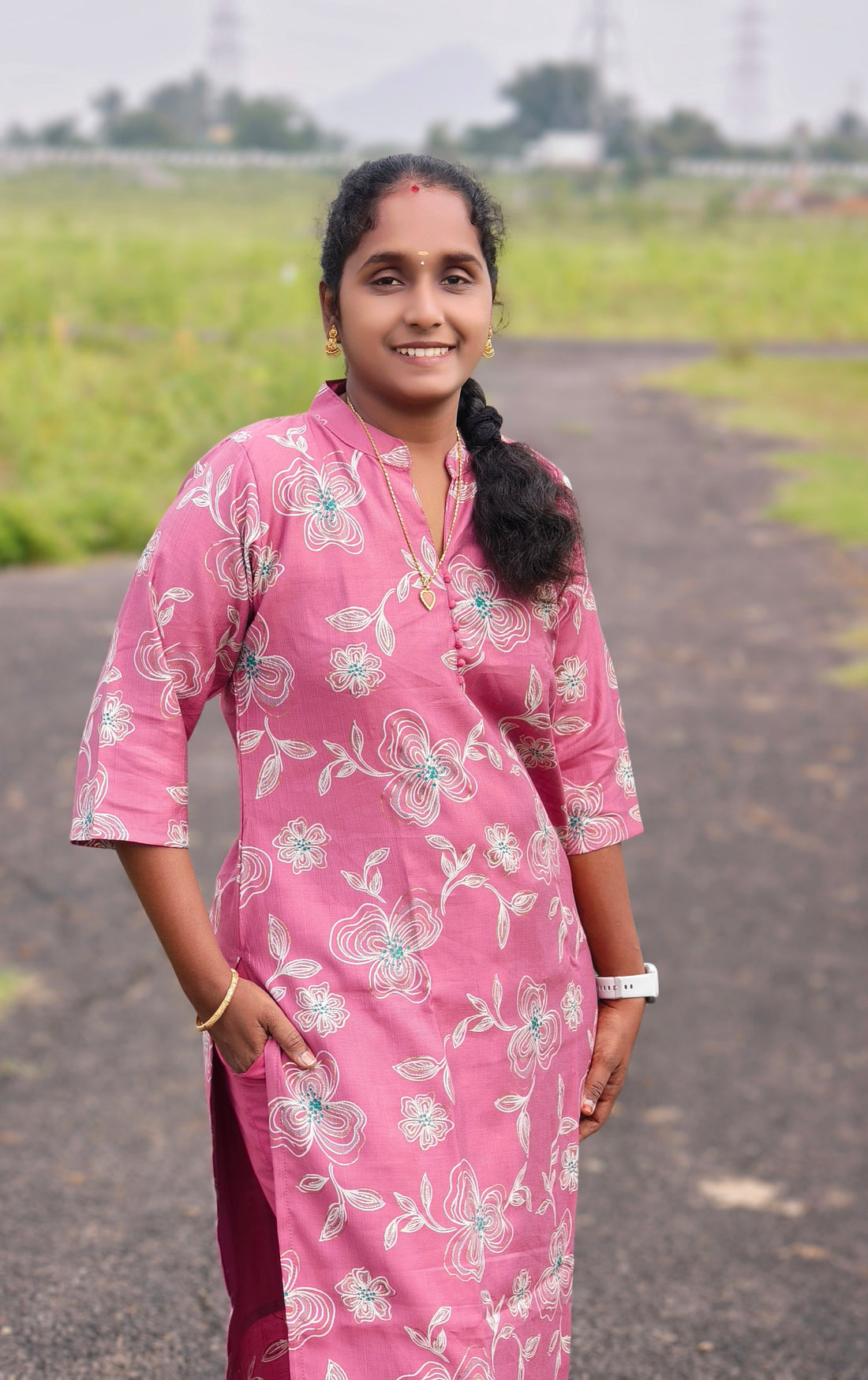 onion pink 2 pcs set for vatican kurtis