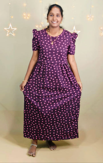 MAGOON HEART PRINT ZIPLESS FEEDING WEAR