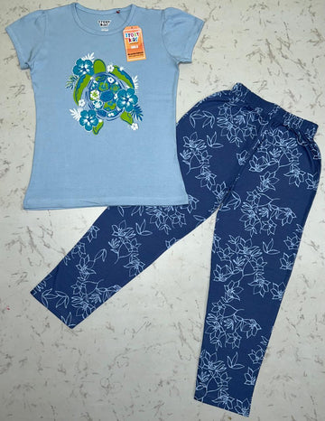 Light Blue   print Pyjamas Set