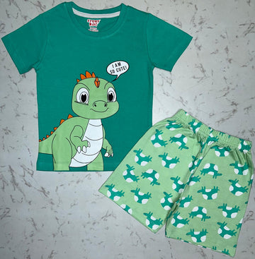 RAMAR  GREEN PRINT  TSHIRT SHORTS SET