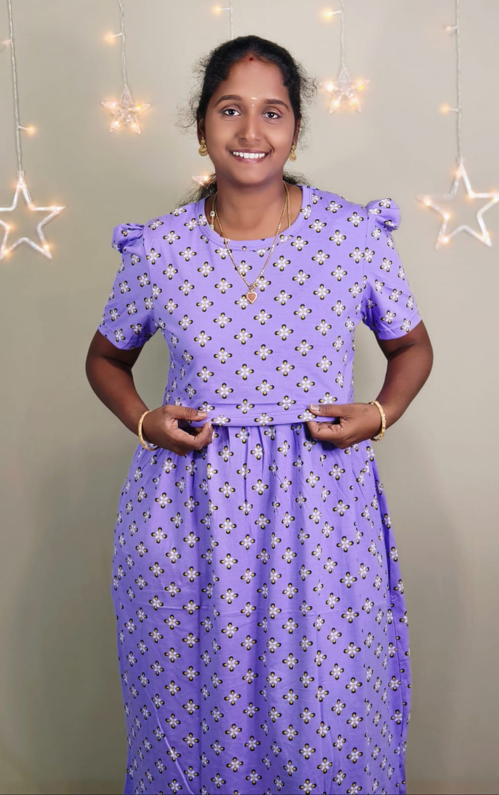 LAVENDER FLOWER PRINT ZIPLESS FEEDING WEAR