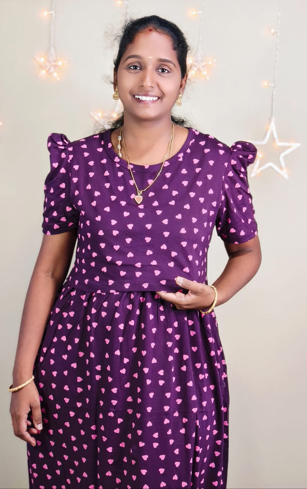 MAGOON HEART PRINT ZIPLESS FEEDING WEAR