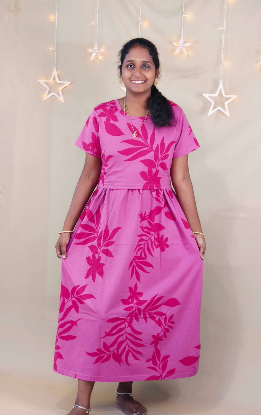 ANKLE LENGTH DEEP MAGENTA ZIPLESS FEEDING MAXI