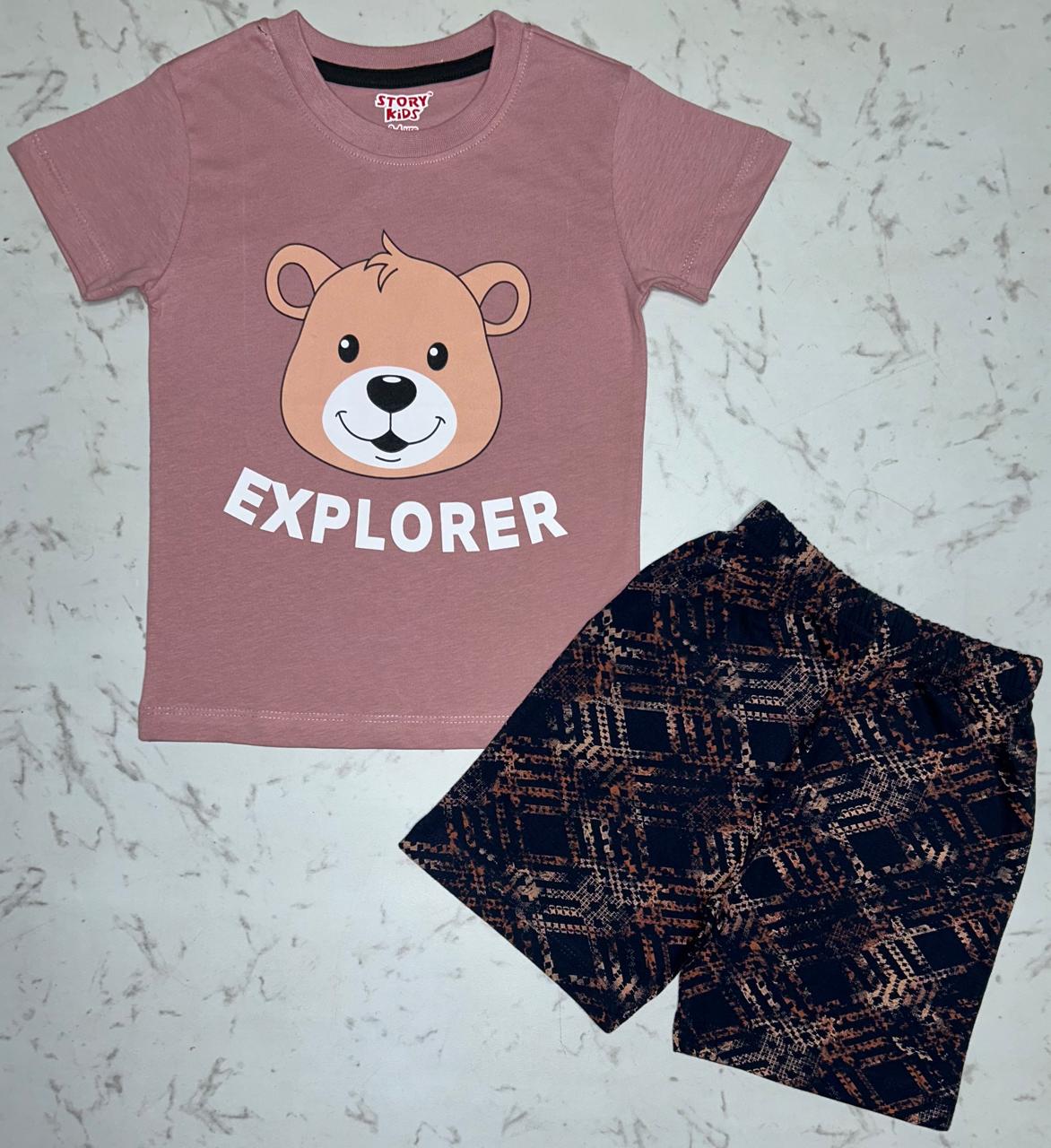 TEDDY PRINT  TSHIRT SHORTS
