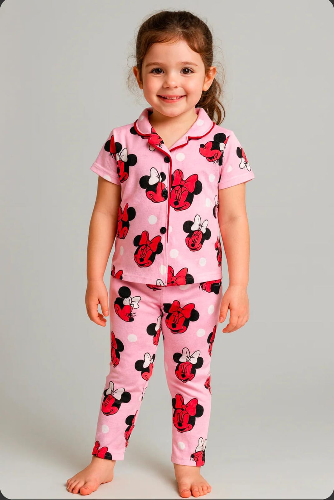 PINK  COLLAR NIGHT SUIT