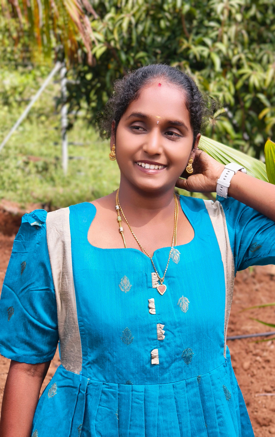 Sky Blue feeding Full long kurti gown