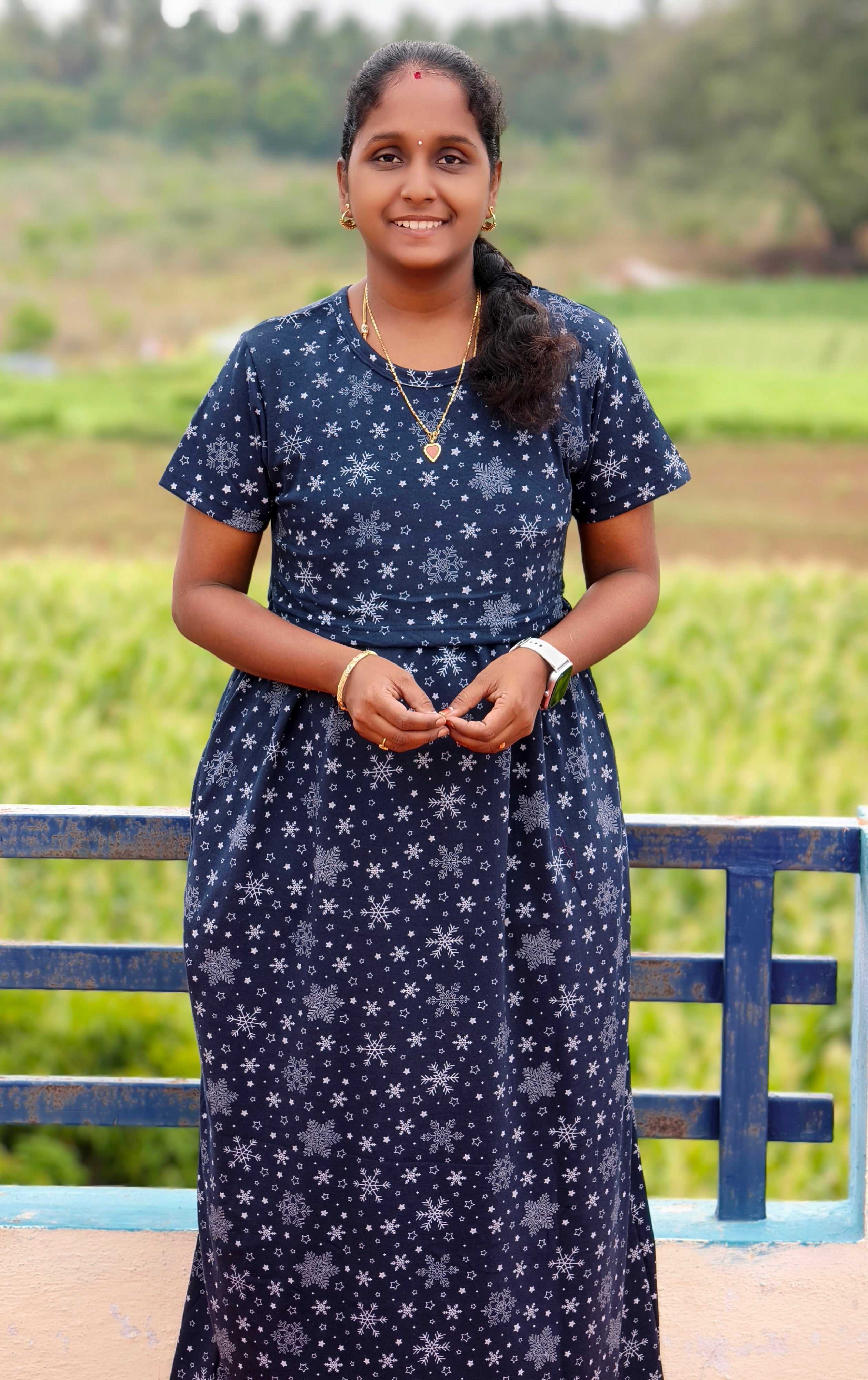 Navy normal sleeve Zipless feeding maxi