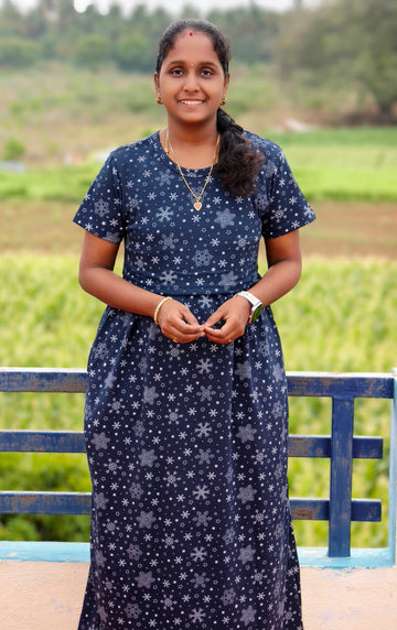 Navy normal sleeve Zipless feeding maxi