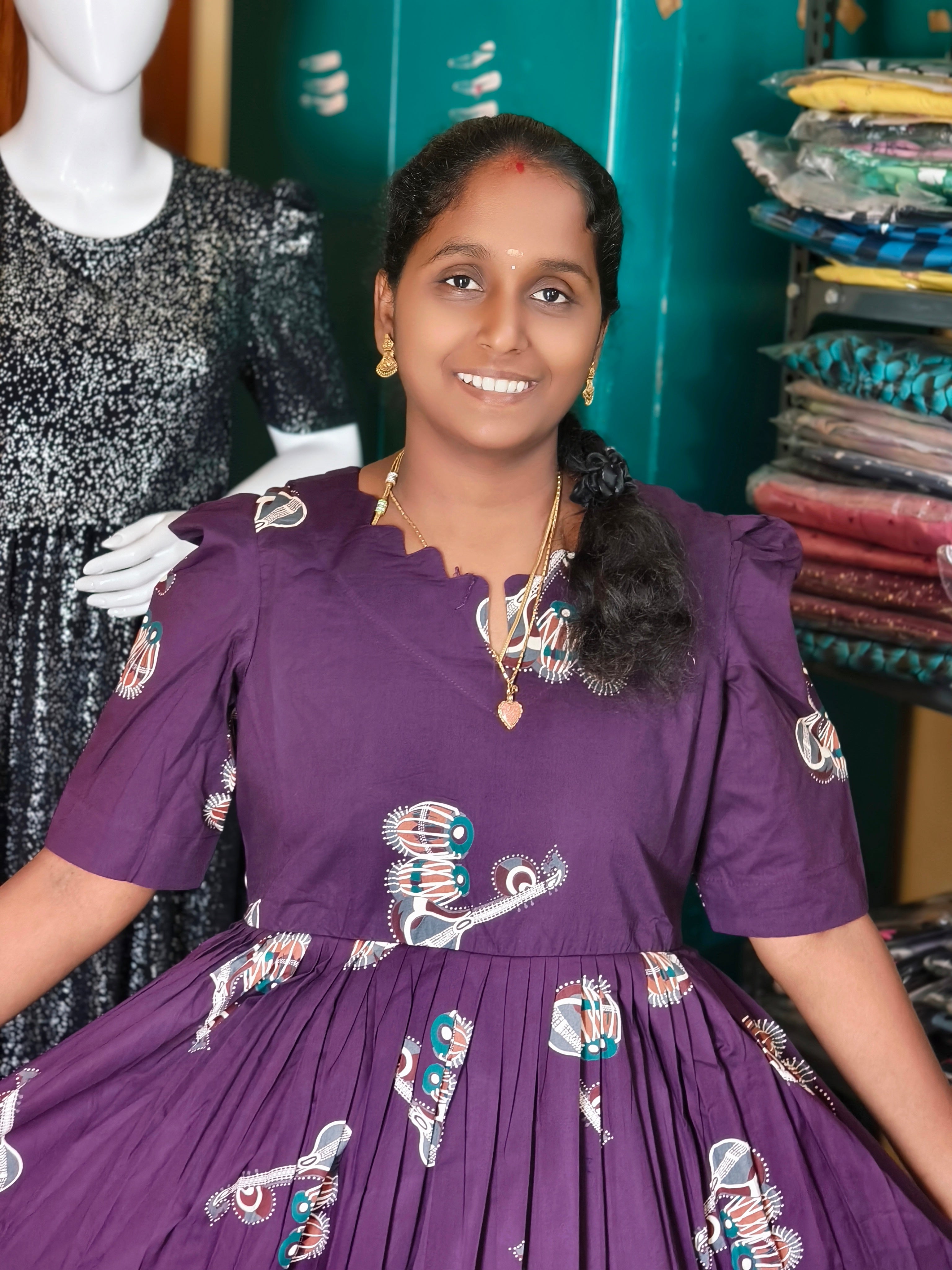 COTTON  LONG FROCK