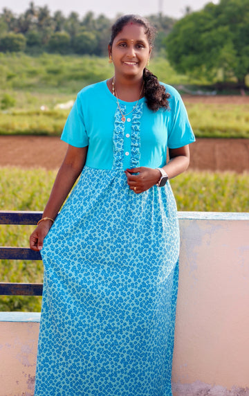 Sky Blue with crush fabric Non feeding maxi 🥰🤗