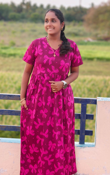 Dark purple V neck Non feeding maxi