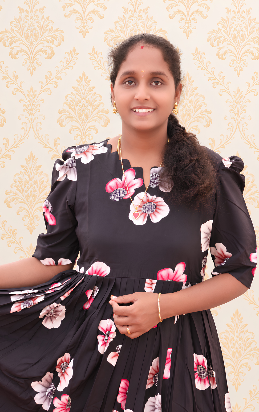 Black flower print