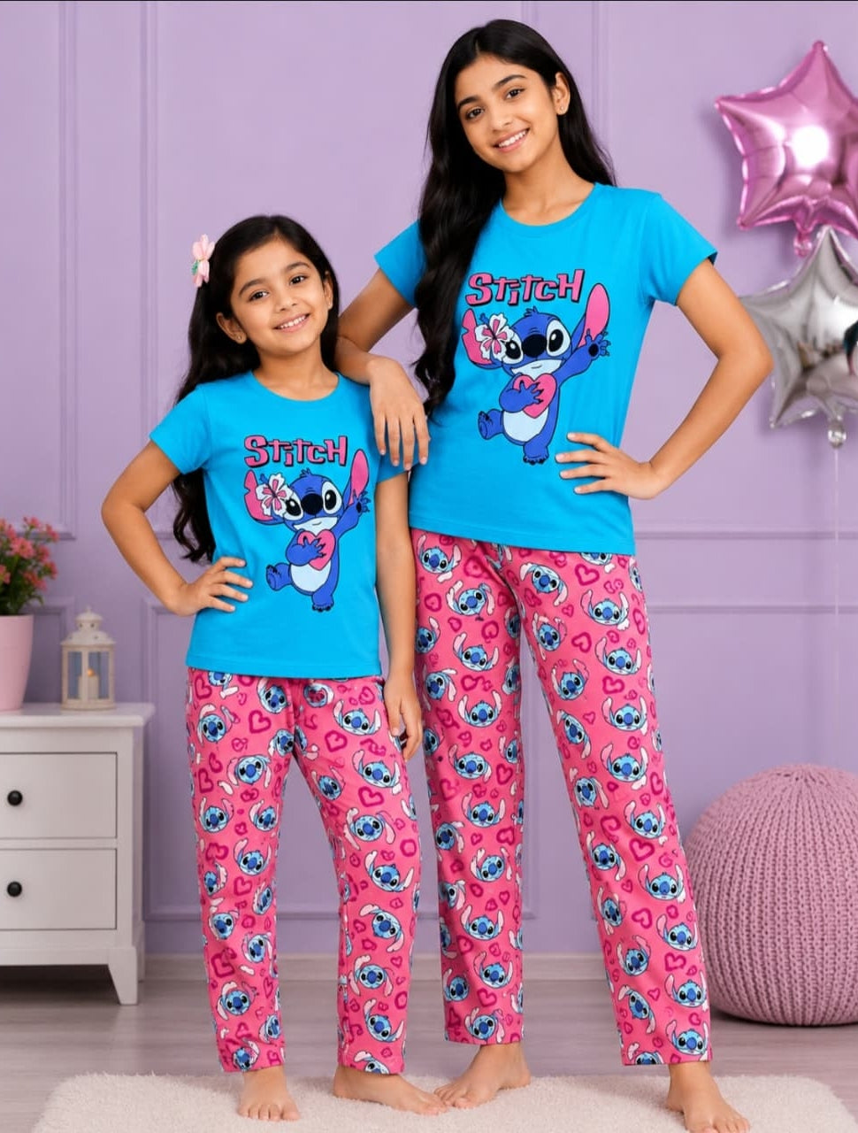 Sky Blue print Pyjamas Set Age 5-14 yrs