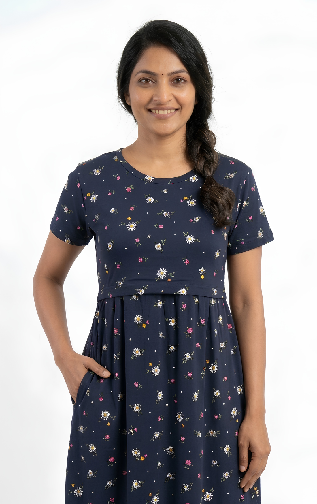 Dark Navy print Zipless feedingmaxi