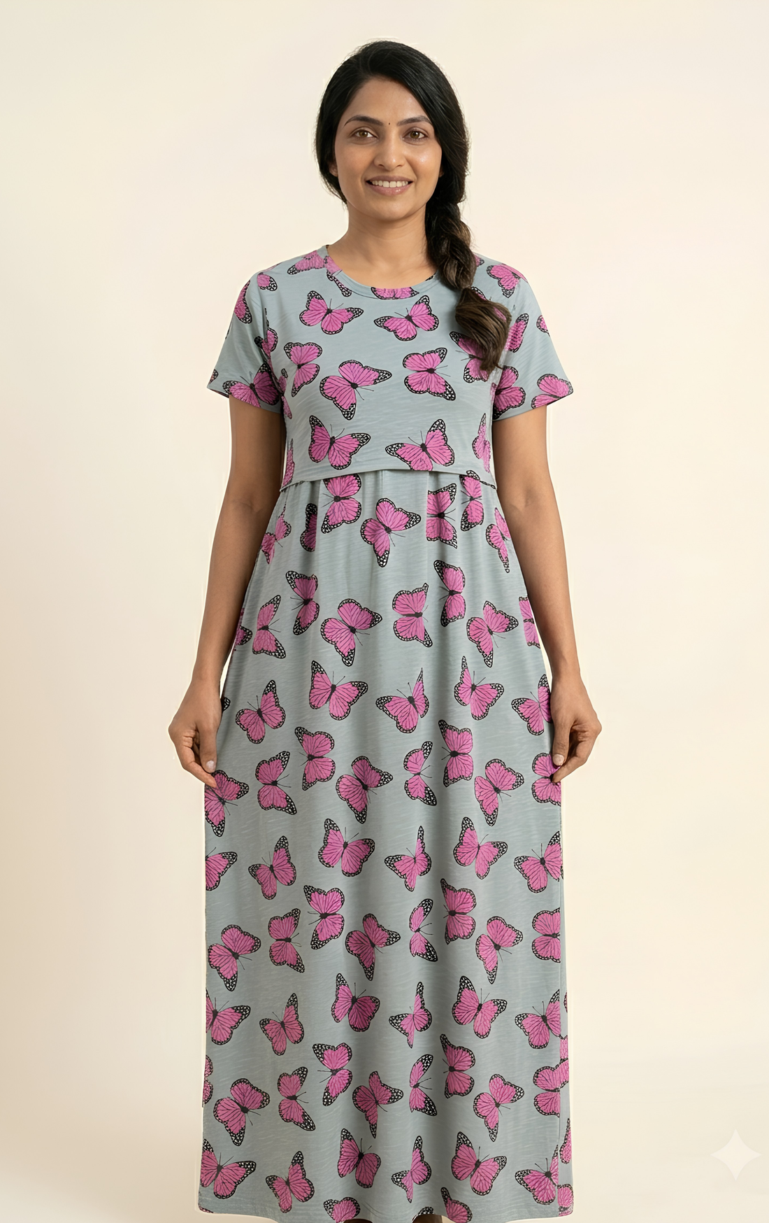 Pista Butterfly print Zipless feedingmaxi