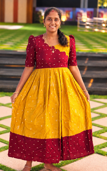 Dual Tone raw silk maxi