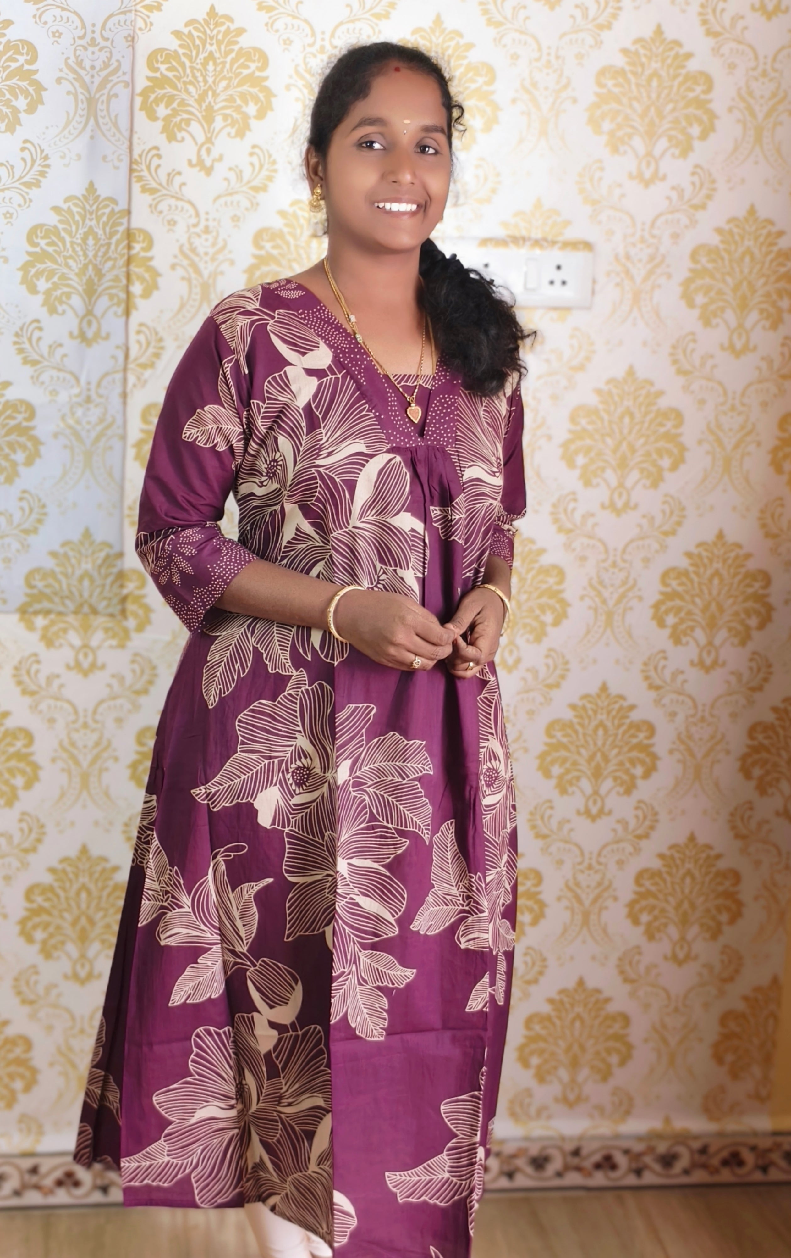 Dark purple COTTON KURTI
