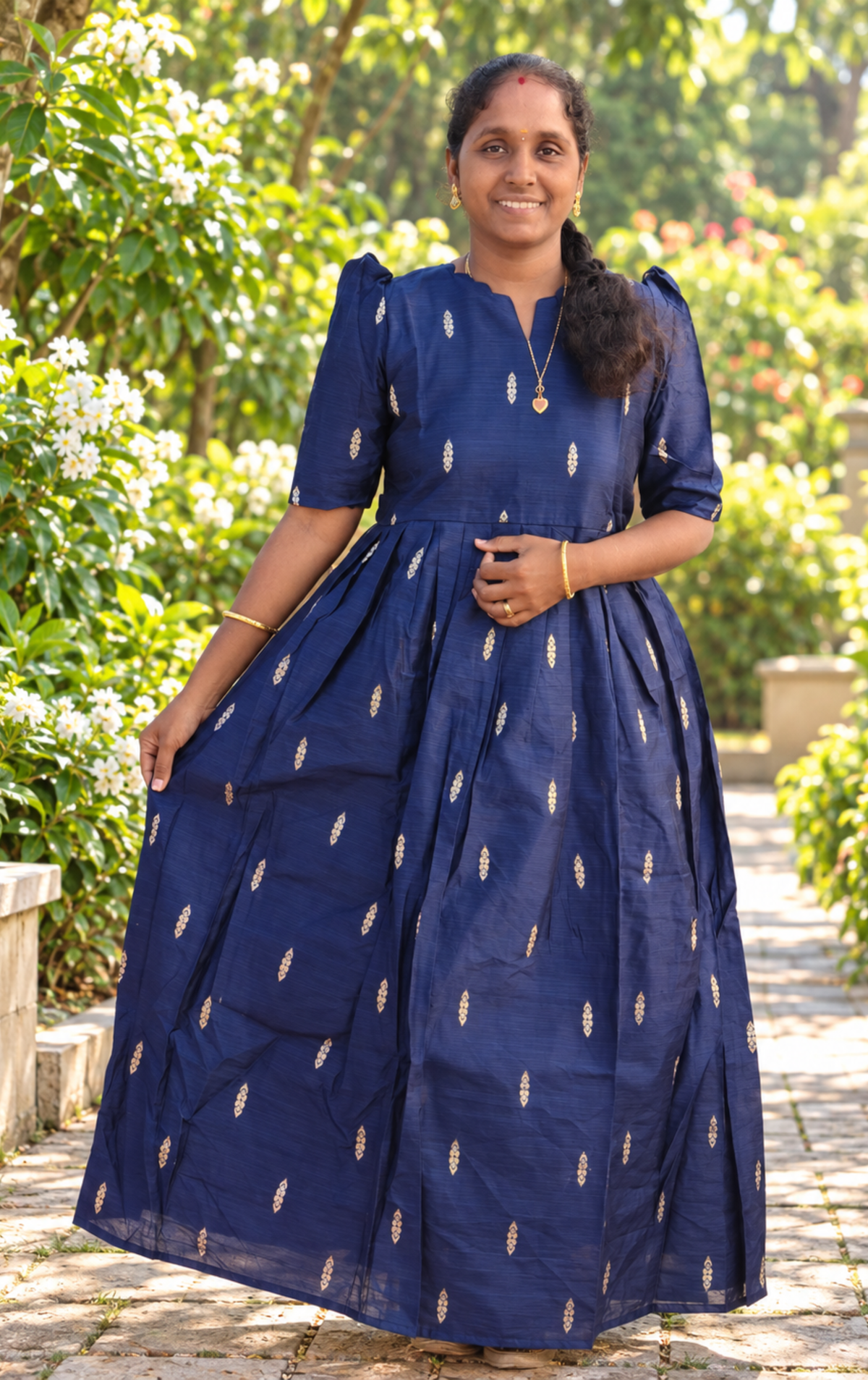 Dark Navy  Raw silk maxi